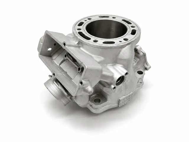Cylindre Yamaha YZ 250 2 temps rechromé avec restauration du dépôt en nickel-carbure de silicium et polissage T-Shape.
