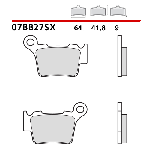 Plaquettes Brembo Husqvarna 250 TC (04-25) arrière race 07BB27SX
