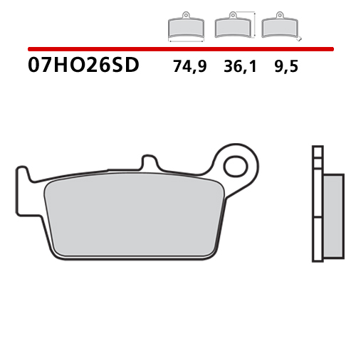 Plaquettes Brembo TM EN/MX 125 (01-04) arrière standard 07HO26SD