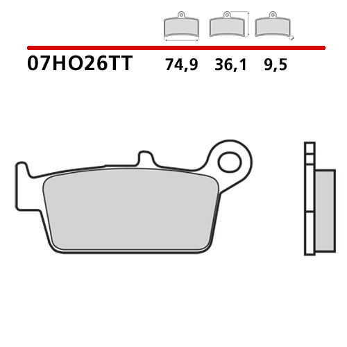 Plaquettes Brembo Yamaha YZ 125 (98-02) arrière ceramic 07HO26TT