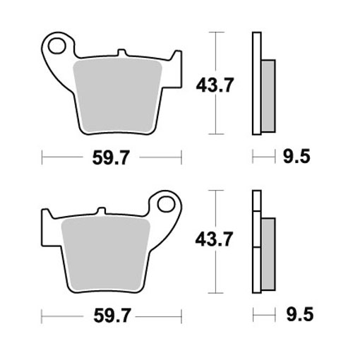 Plaquettes Nissin Honda CRF 450 R (02-25) arrière race 2P-286ST-MX