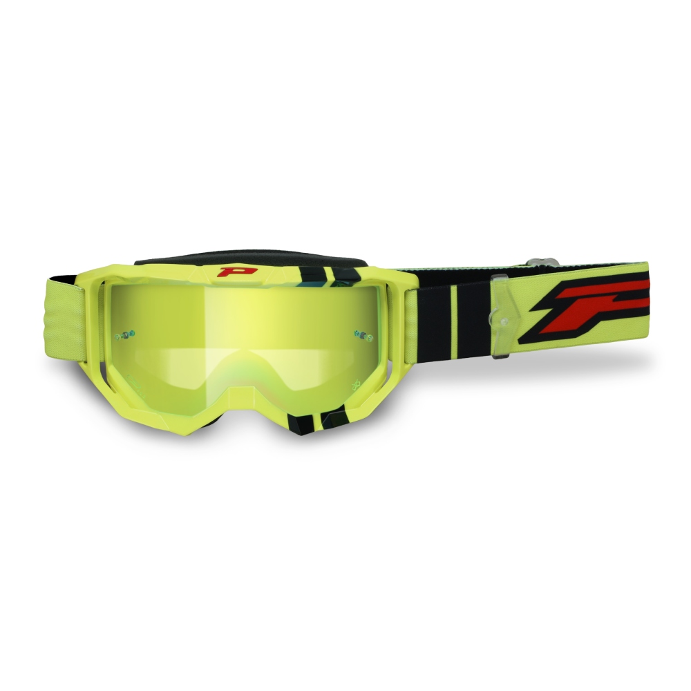 Masque Pro Grip Vision Go - Jaune fluo Noir écran miroir jaune fluo