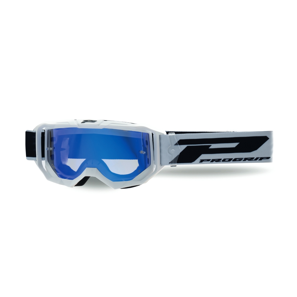 Masque Pro Grip Vision Go - Blanc écran miroir bleu