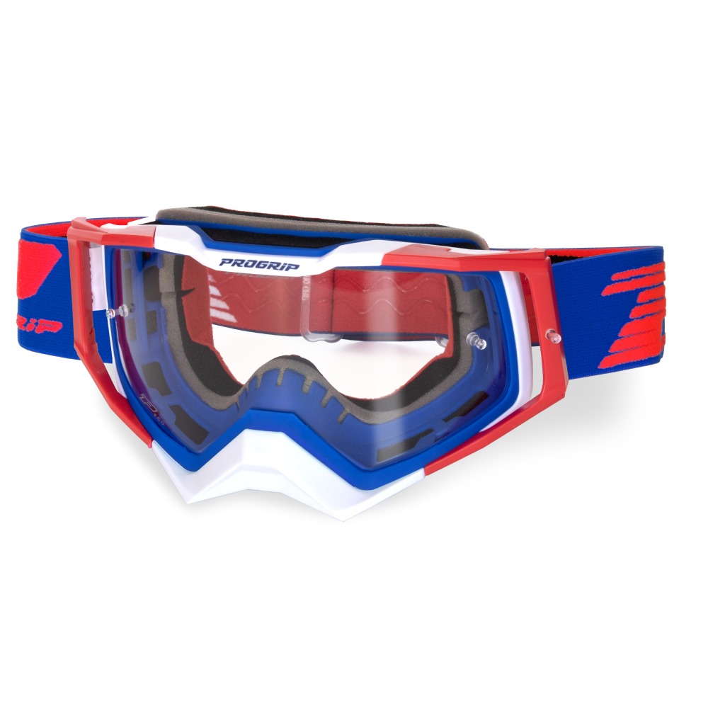Masque Pro Grip Rapid - Bleu Rouge Blanc écran transparent