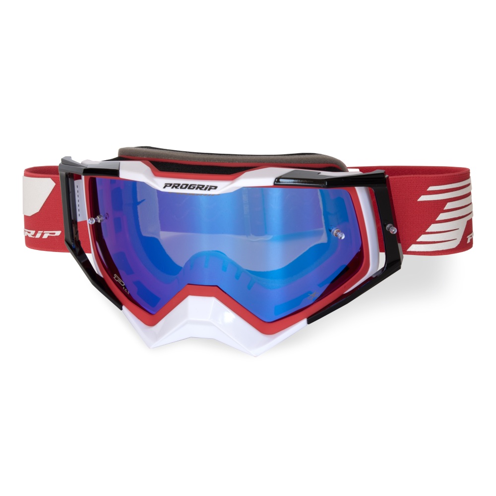 Masque Pro Grip Rapid - Rouge Blanc Noir écran miroir bleu