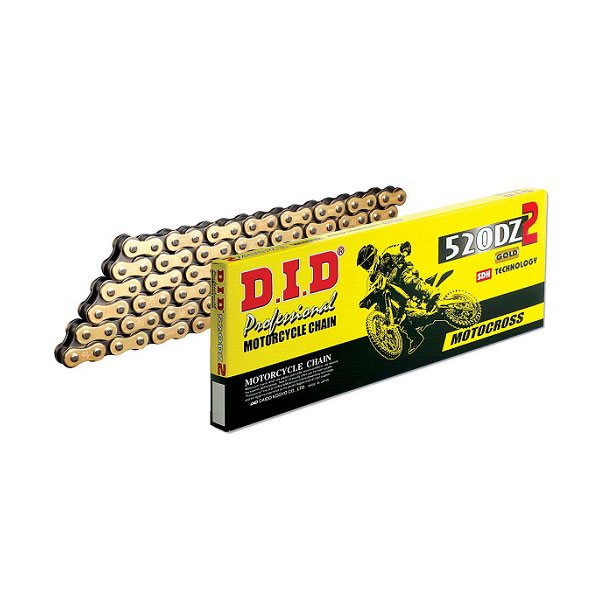 Chaîne DID pas 520 cross économique sans O-RING 120 maillons -or 520DZ2.120