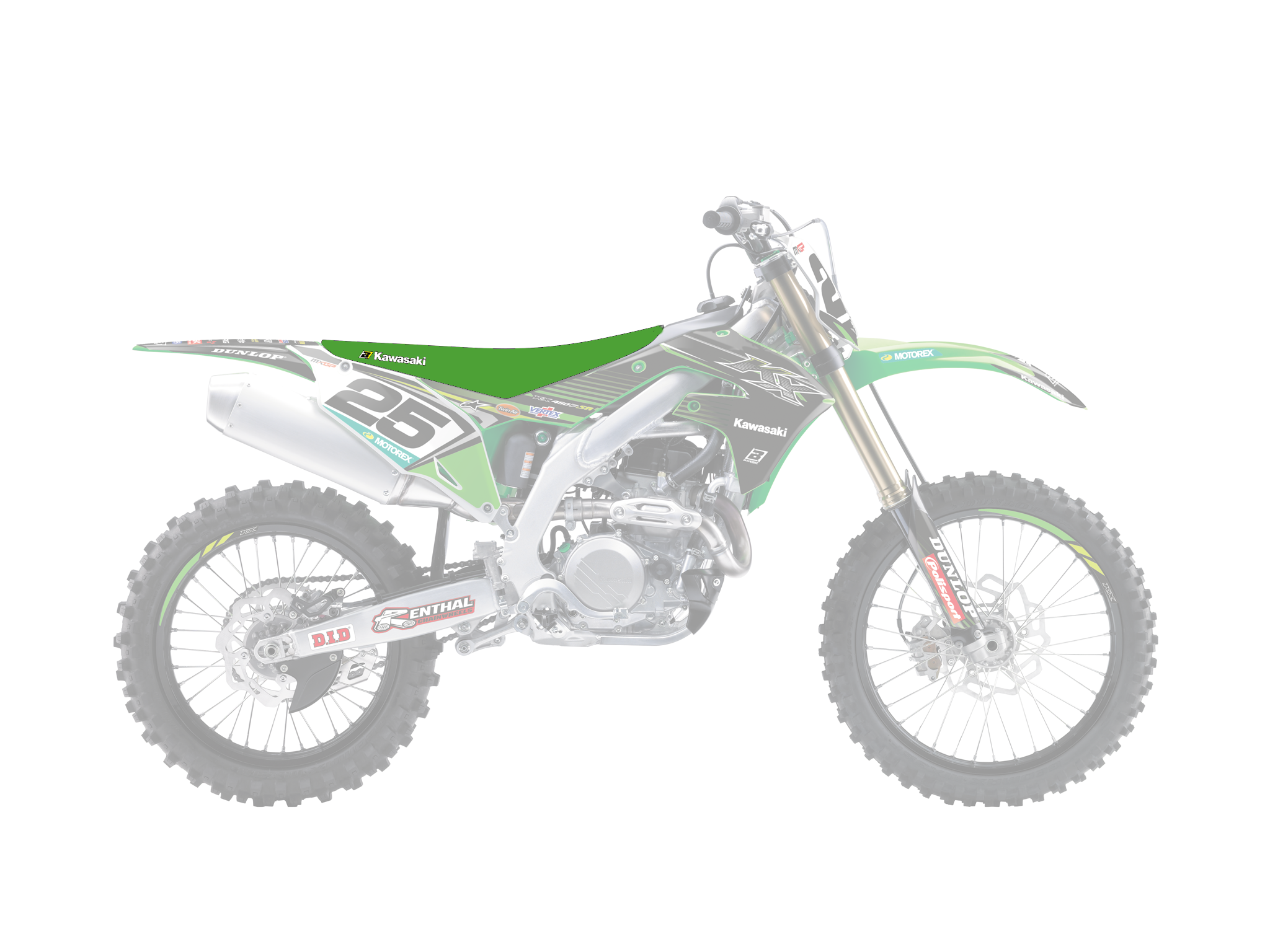 Housse de selle Blackbird Kawasaki KX 250 F (21-25) pyramid vert BL-1433G/01