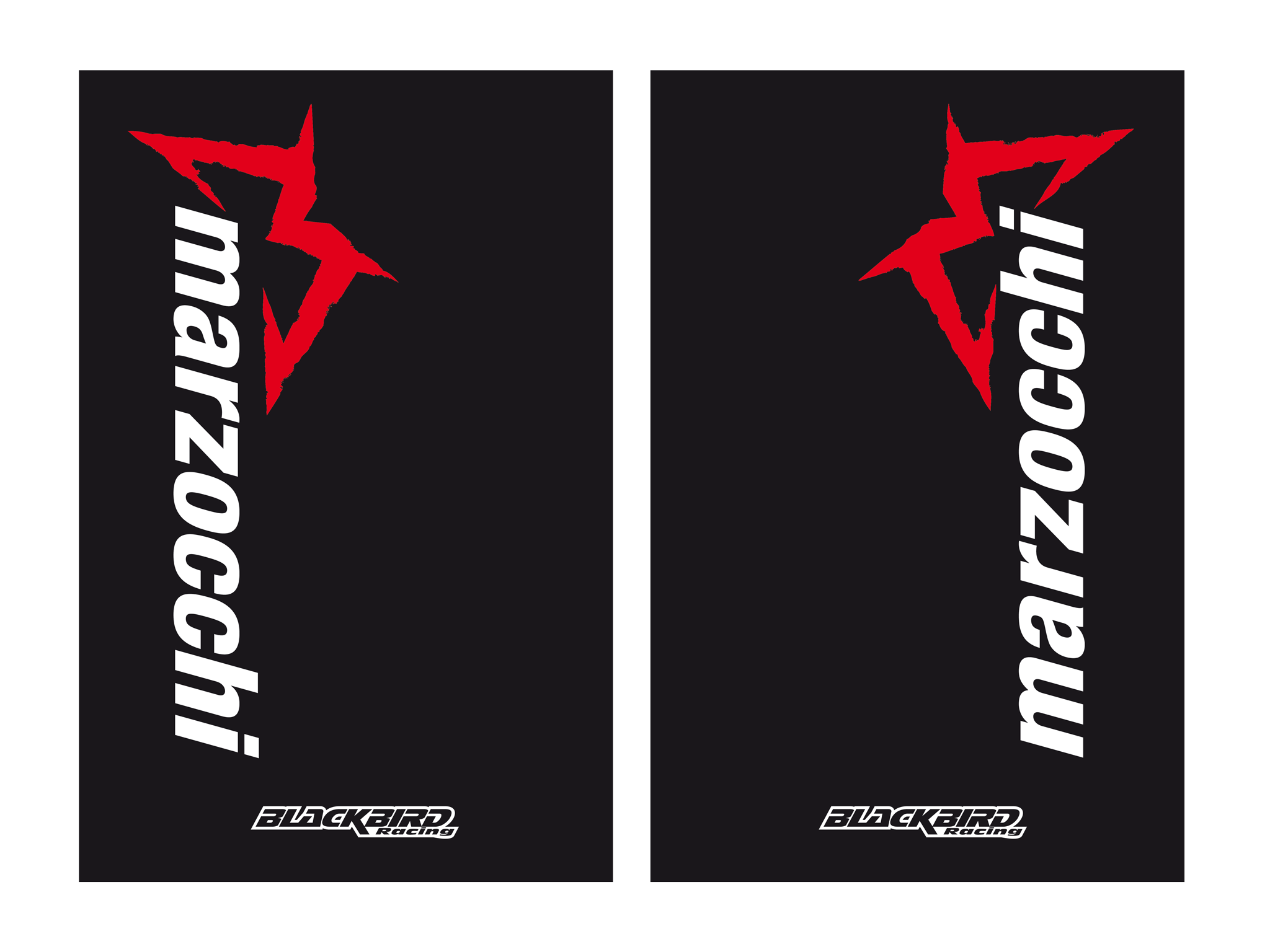 Kit autocollants fourreaux Marzocchi fond noir