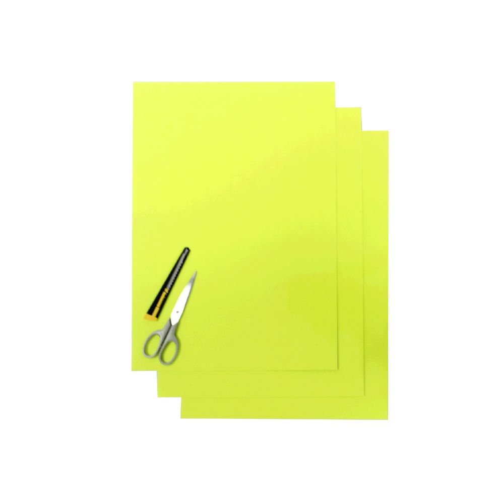 Feuilles adhésives Crystall jaune fluo