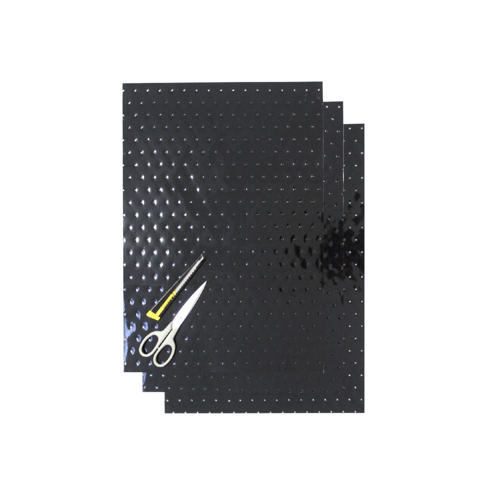 Feuilles adhésives Crystall noirs avec trous