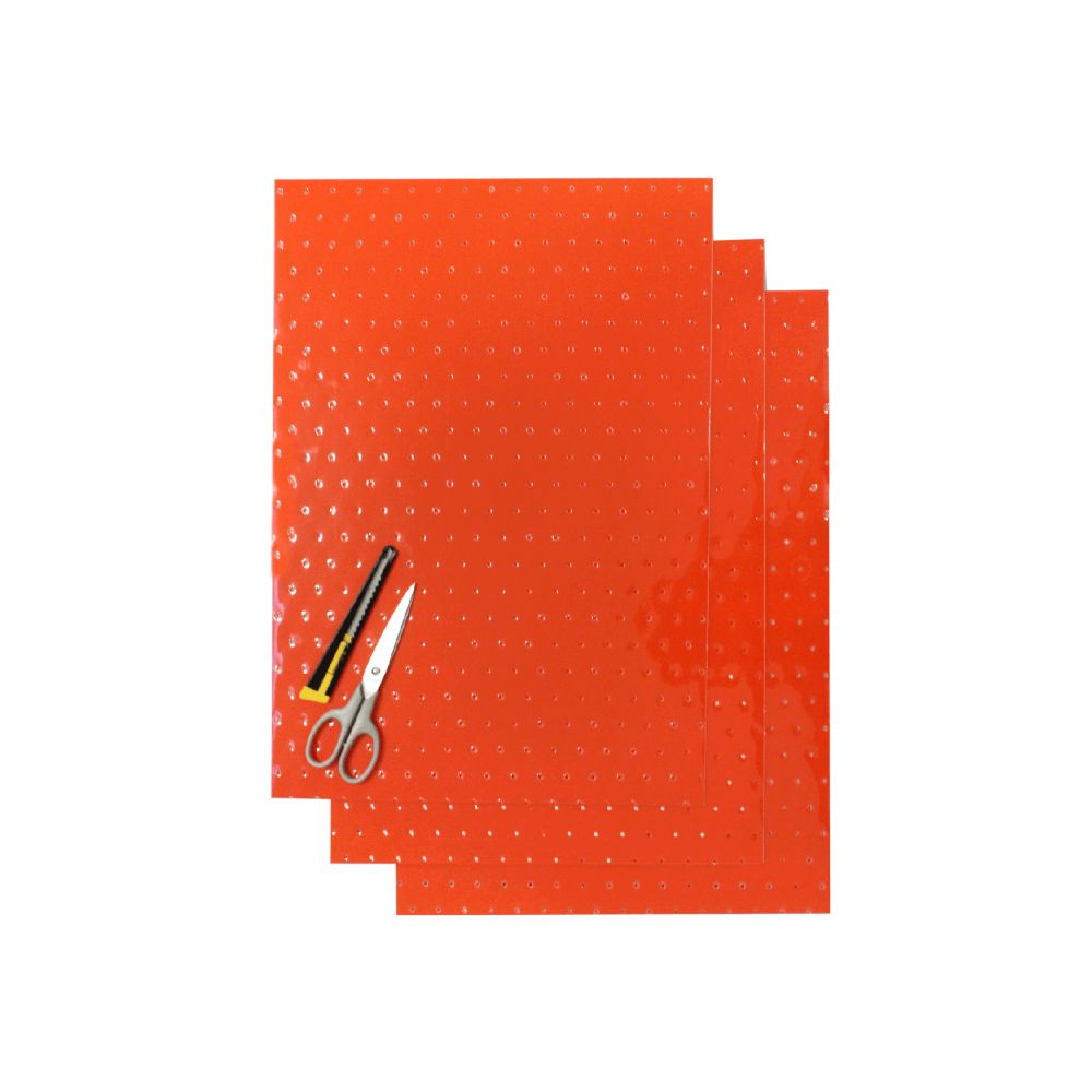 Feuilles adhésives Crystall orange avec trous