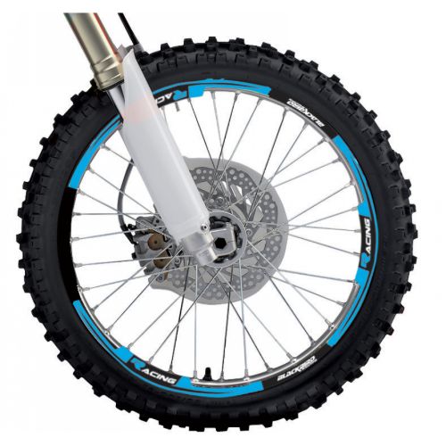 Kit autocollants roue Blackbird Wing bleu clair fluo