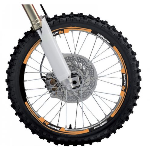 Kit autocollants roue Blackbird Wing orange fluo