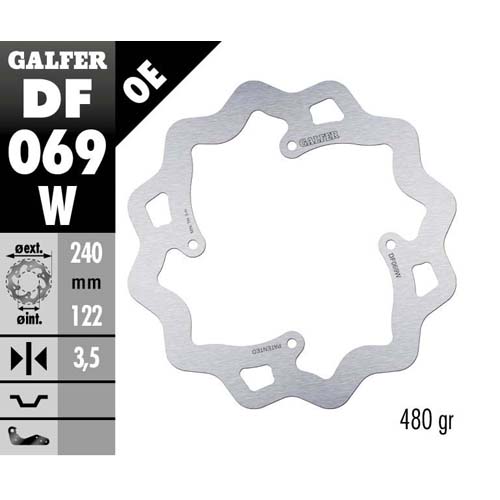 Disque de frein Galfer Wave Honda CR 125 (02-07) arrière DF069W