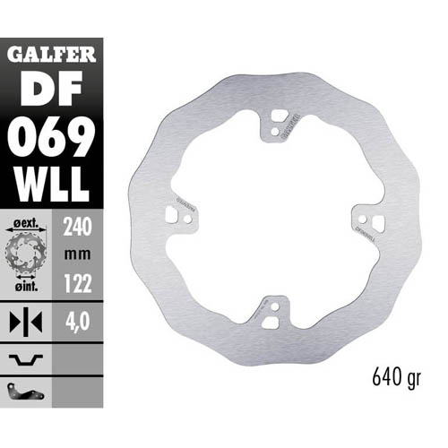 Disque de frein Galfer Wave Honda CRF 250 R (04-25) arrière plein DF069WLL