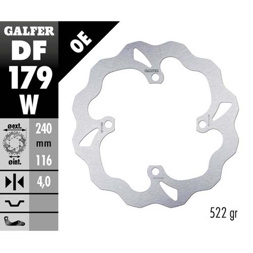 Disque de frein Galfer Wave Kawasaki KX 250 F (04-19) arrière DF179W