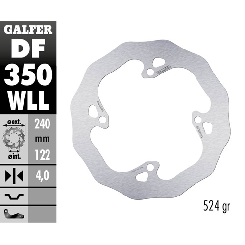 Disque de frein Galfer Wave Suzuki RMZ 450 (05-25) arrière plein DF350WLL