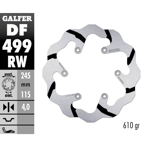 Disque de frein Galfer Race Yamaha YZ 125 (02-18) arrière DF499RW