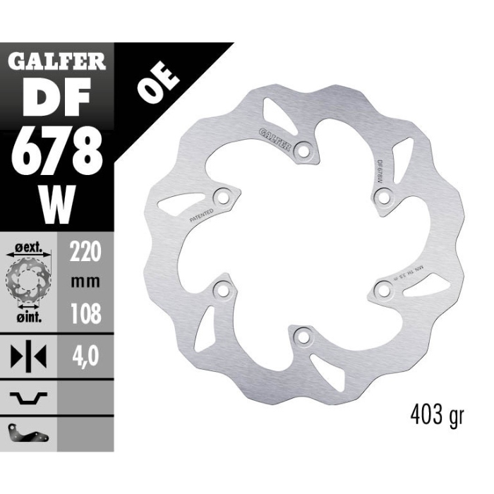 Disque de frein Galfer Wave Rieju 300 MR (21-26) arrière DF678W