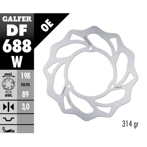 Disque de frein Galfer Wave Gasgas 65 MC (21-24) avant DF688W