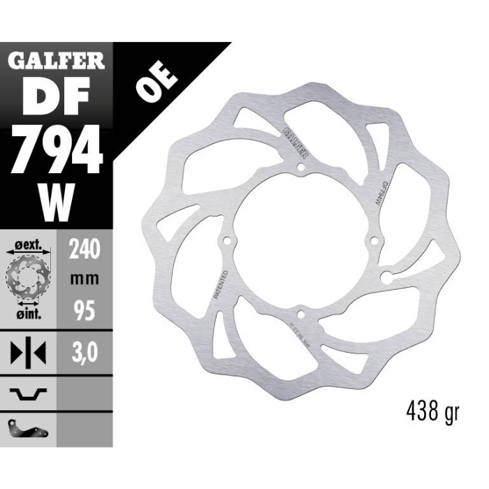 Disque de frein Galfer Wave KTM 85 SX (13-25) avant DF794W