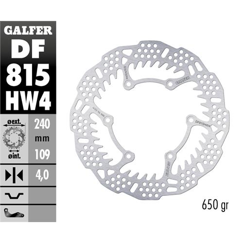 Disque de frein Galfer Shark Beta RR 400 (13-14) arrière - 4 mm DF815HW4