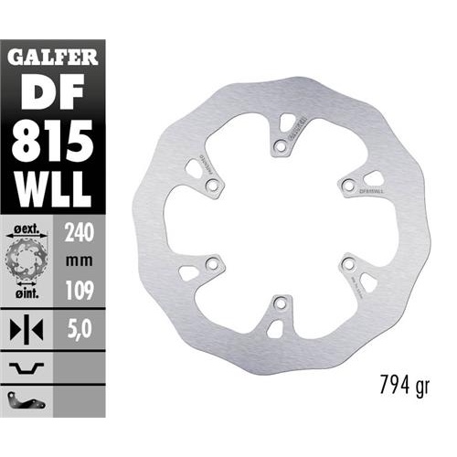 Disque de frein Galfer Wave Beta RR 480 (15-25) arrière plein DF815WLL