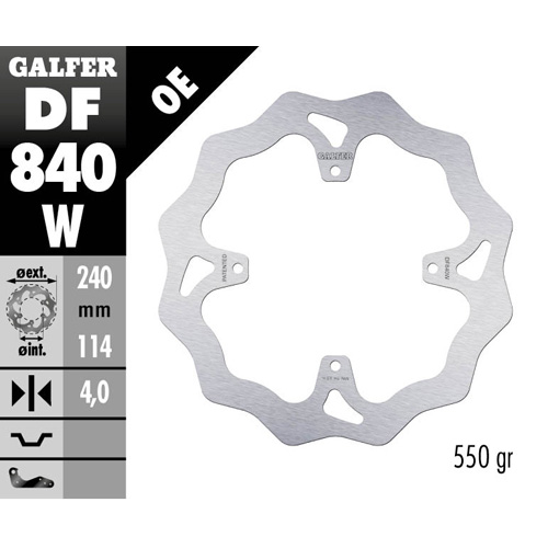 Disque de frein Galfer Wave TM EN/MX 300 (15-25) arrière DF840W