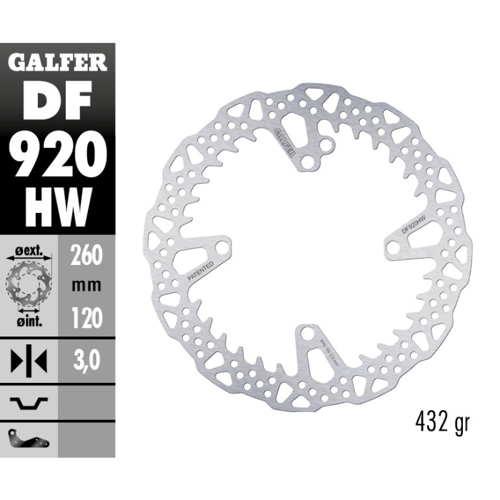 Disque de frein Galfer Shark Sherco 300 SEF-R (14-25) avant DF920HW
