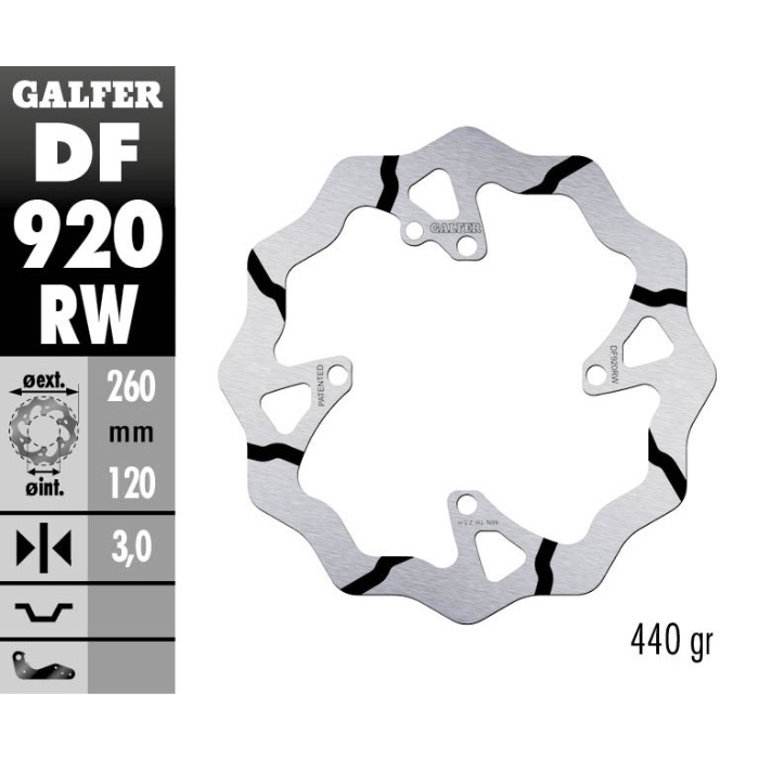 Disque de frein Galfer Race Sherco 250 SE-R (14-25) avant DF920RW