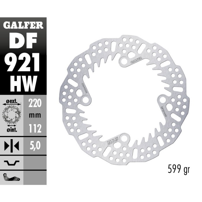 Disque de frein Galfer Shark Sherco 300 SEF-R (14-25) arrière - 5 mm DF921HW