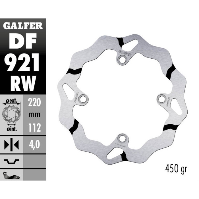 Disque de frein Galfer Race Sherco 300 SEF-R (14-25) arrière DF921RW