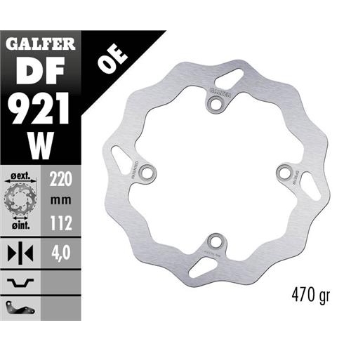 Disque de frein Galfer Wave Sherco 300 SE-R (14-25) arrière DF921W