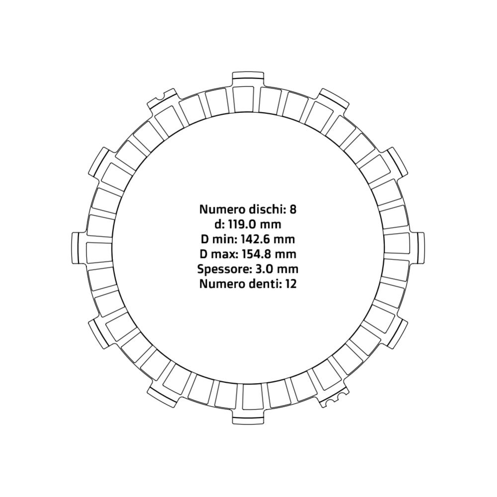 Disques d’embrayage NRTeam Beta RR 250 (13-17) - Série garnie DS02.F001.8