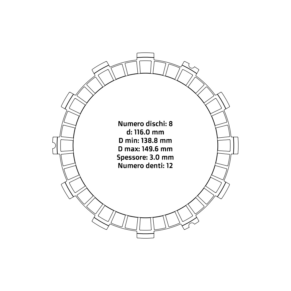 Disques d’embrayage NRTeam Honda CR 500 (90-04) - Série garnie DS02.F002.8
