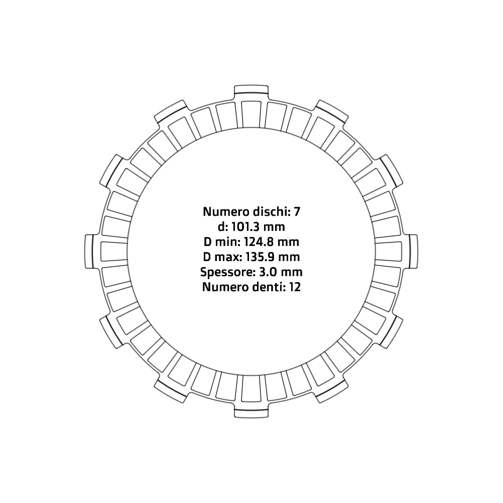 Disques d’embrayage NRTeam Husqvarna 250 TC (09-13) - Série garnie DS02.F003.7