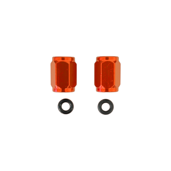 Paire de bouchons de valve de pneu orange