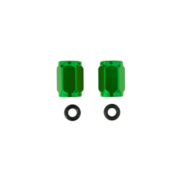 Paire de bouchons de valve de pneu verts