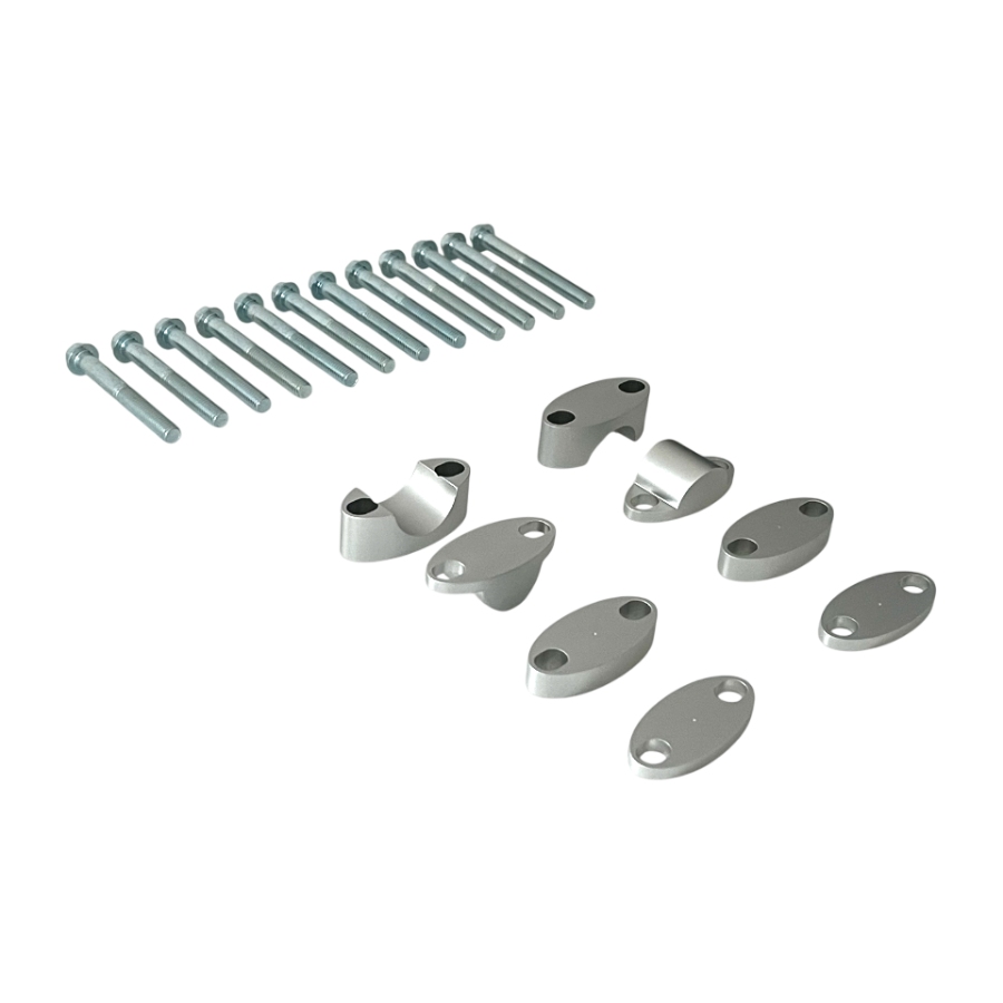 Kit de rehausse de guidon 28.6 mm grises - NRTeam