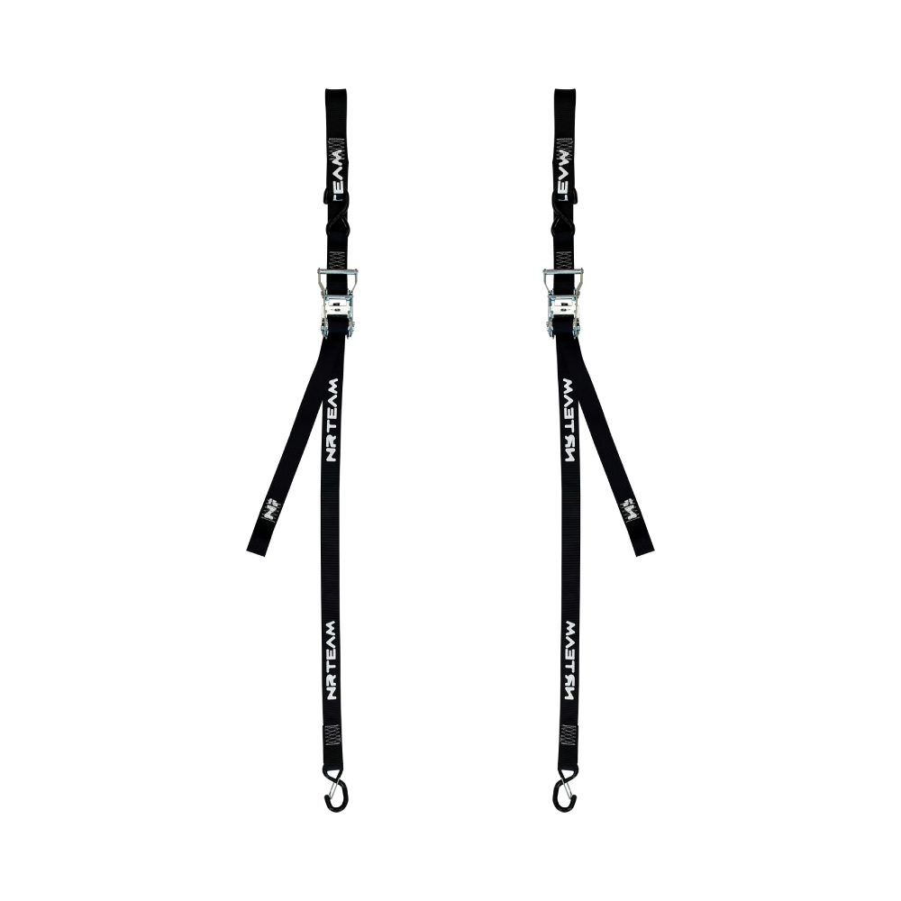 Paire de sangles d’arrimage pour moto avec cliquet 38mm NRTeam noires DS89.CR15N