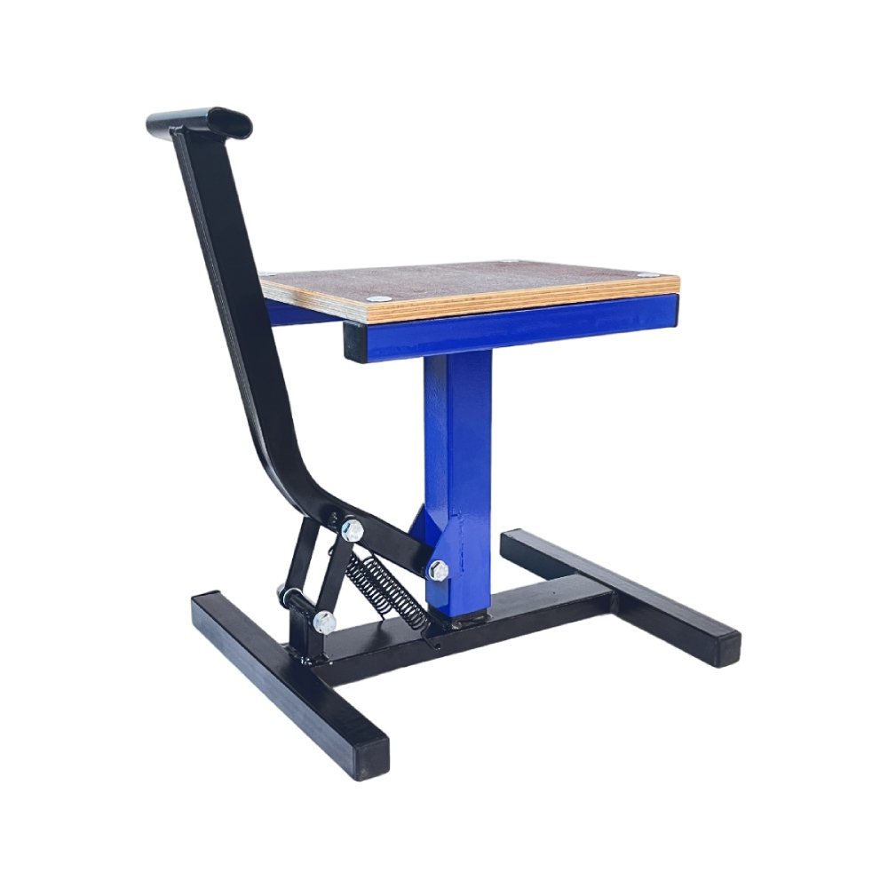 Béquille lève-moto NRTeam plateforme en bois - noir/bleu