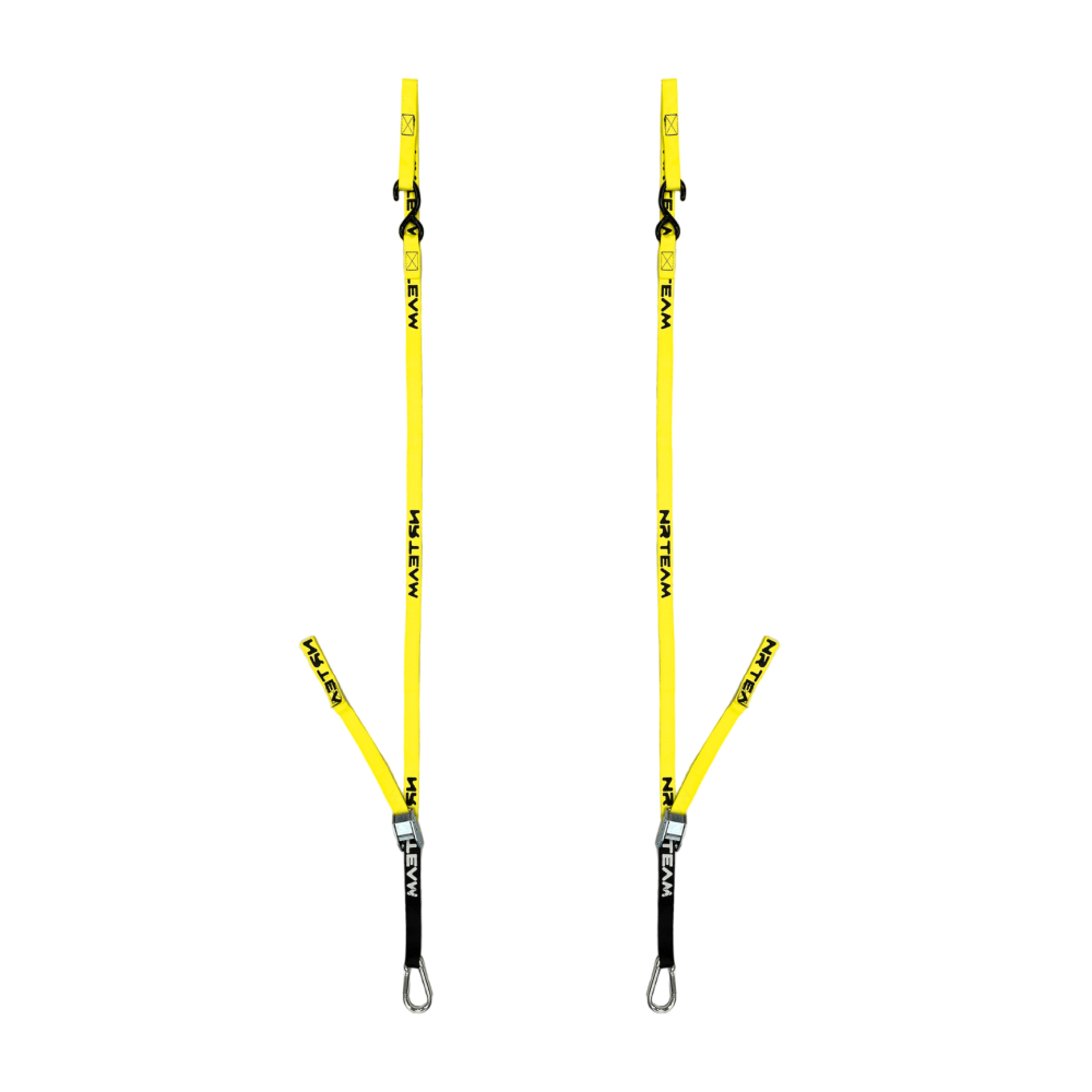 Paire de sangles d’arrimage pour moto Pull Up 25mm NRTeam jaunes DS89.PU10G