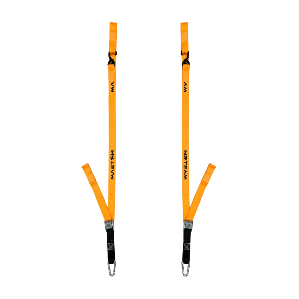 Paire de sangles d’arrimage pour moto Pull Up 38mm NRTeam orange