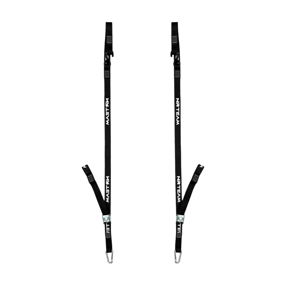 Paire de sangles d’arrimage pour moto Pull Up 38mm NRTeam noires