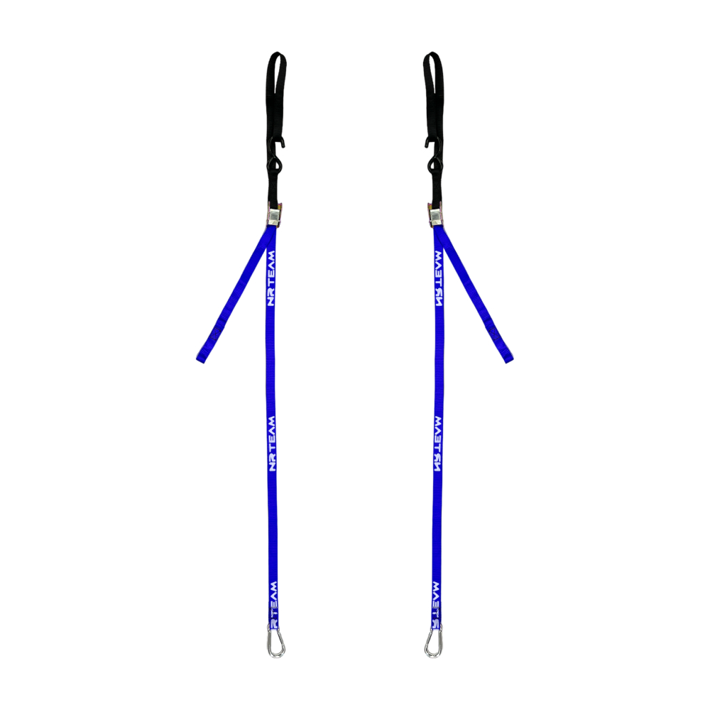 Paire de sangles d’arrimage pour moto Tie Down 25mm NRTeam bleu