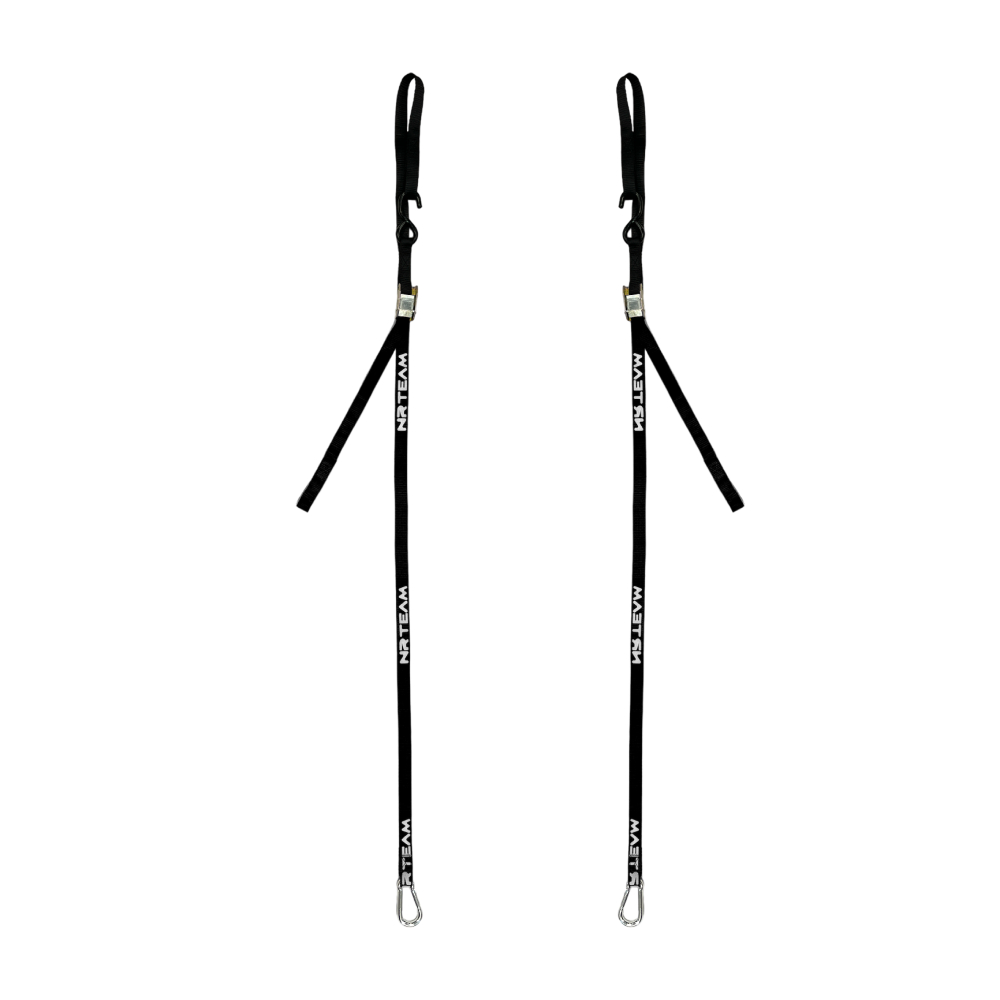 Paire de sangles d’arrimage pour moto Tie Down 25mm NRTeam noires