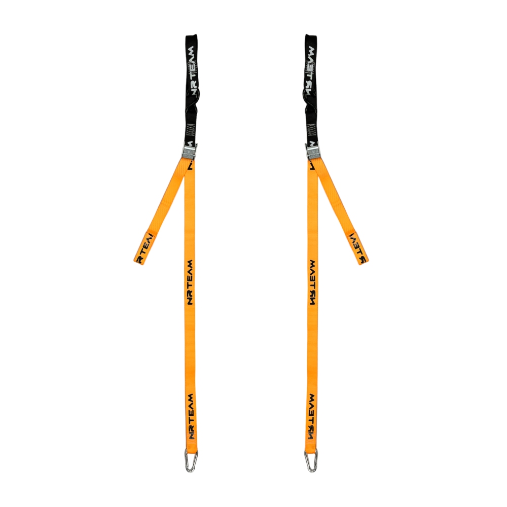 Paire de sangles d’arrimage pour moto Tie Down 38mm NRTeam orange