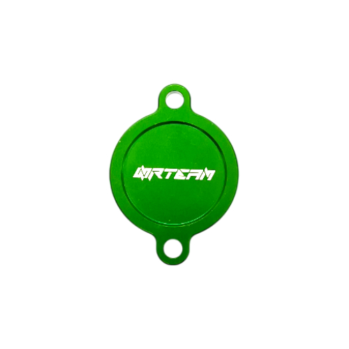 Couvercle de filtre à huile Kawasaki KX 450 F (16-26) vert - NRTeam OLD DESIGN DS94.0022V