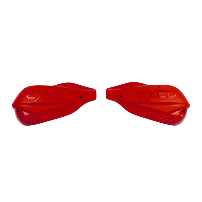 Paire de protège-mains fermés Exed pour guidon 28,6 mm rouges