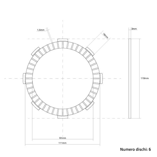 Disques d’embrayage (Friction) FCC Kawasaki KX 85 (01-25) FCC.0021